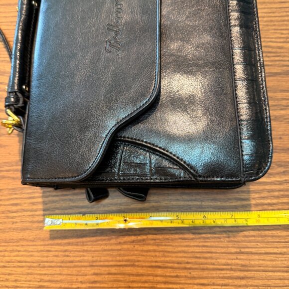 Bellerose Black Leather Satchel | European Croc-Embossed | Vintage - So Unique! - Picture 4 of 14